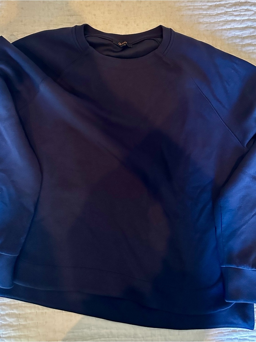 Quince Deep Navy Crewneck Pullover Sweatshirt